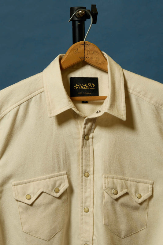 Alpine Super Soft Western Flannel in Off-White