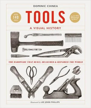 Book cover of 'Tools: A Visual History' with illustrations of various tools.