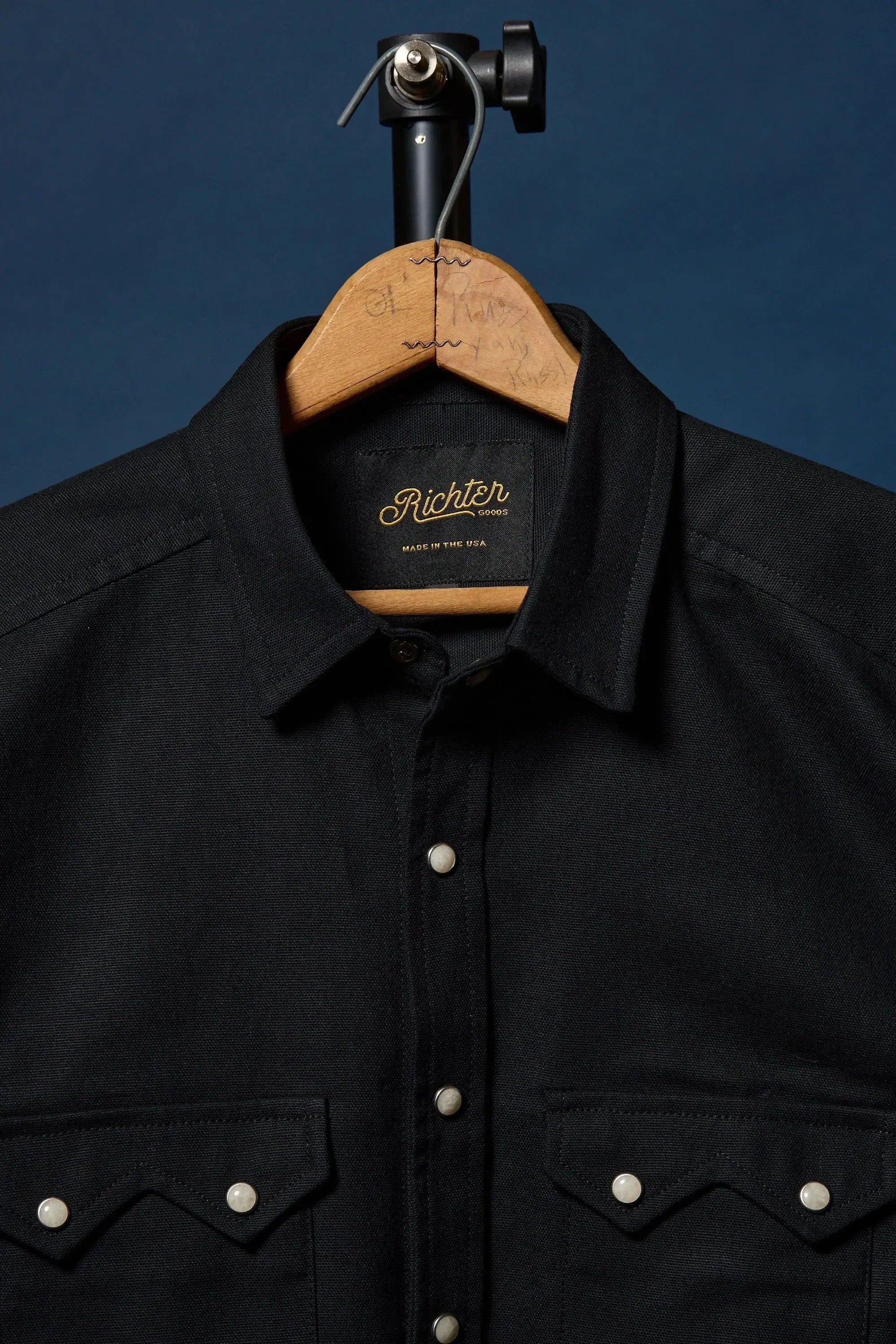 Duck Canvas Western Pearl Snap Shirt | Sawtooth Black | USA Made Richter Goods Duck Canvas Western Pearl Snap Shirt | Sawtooth Black | USA Made Richter Goods