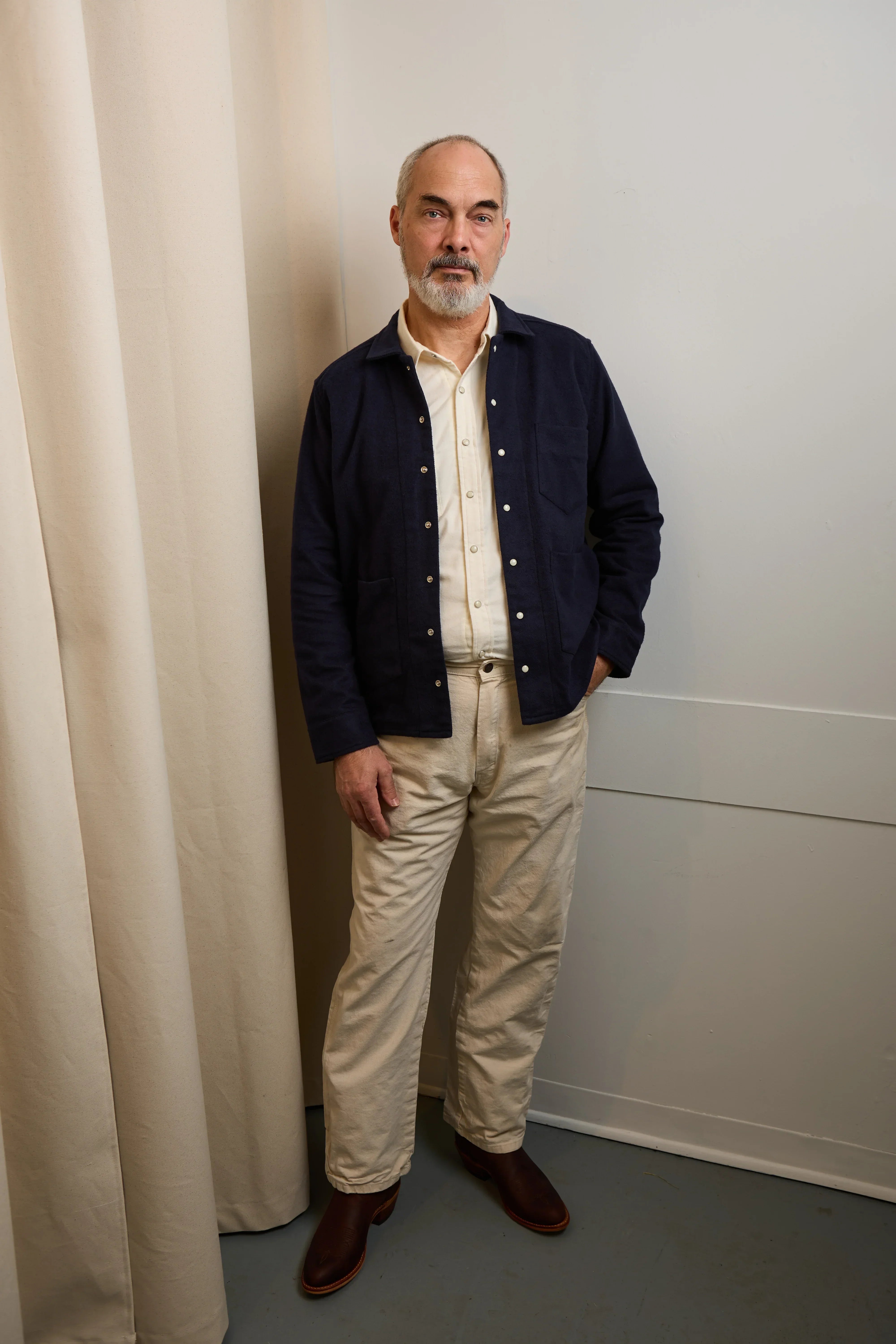 Western Chore Coat in Navy Blue