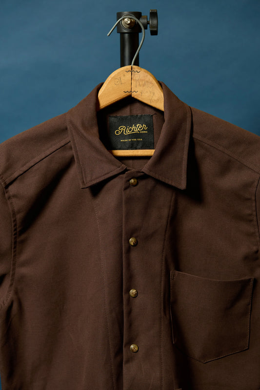 Western Chore Coat in Espresso Brushed Bull Denim