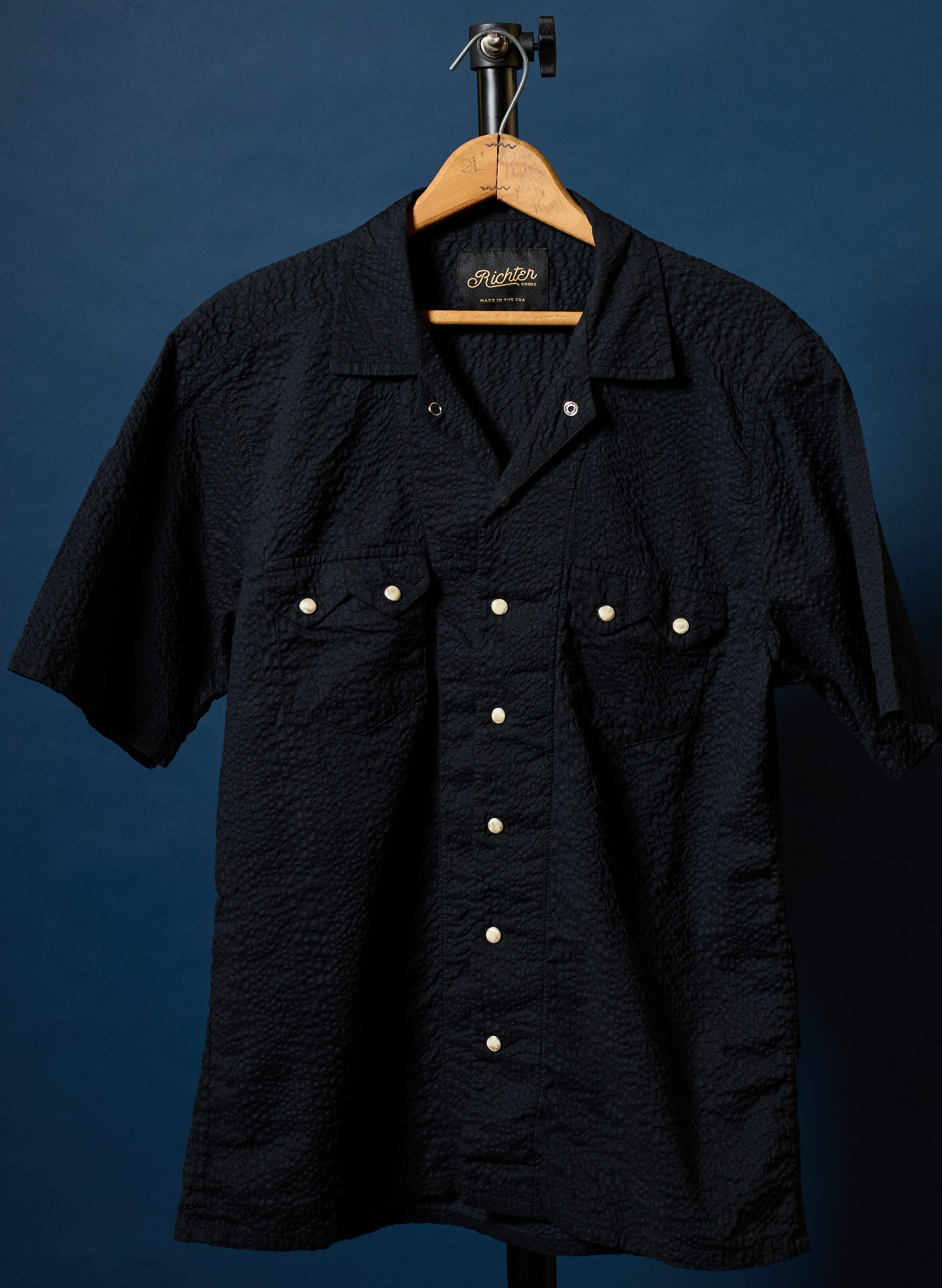 Salado Seersucker in Cash Black