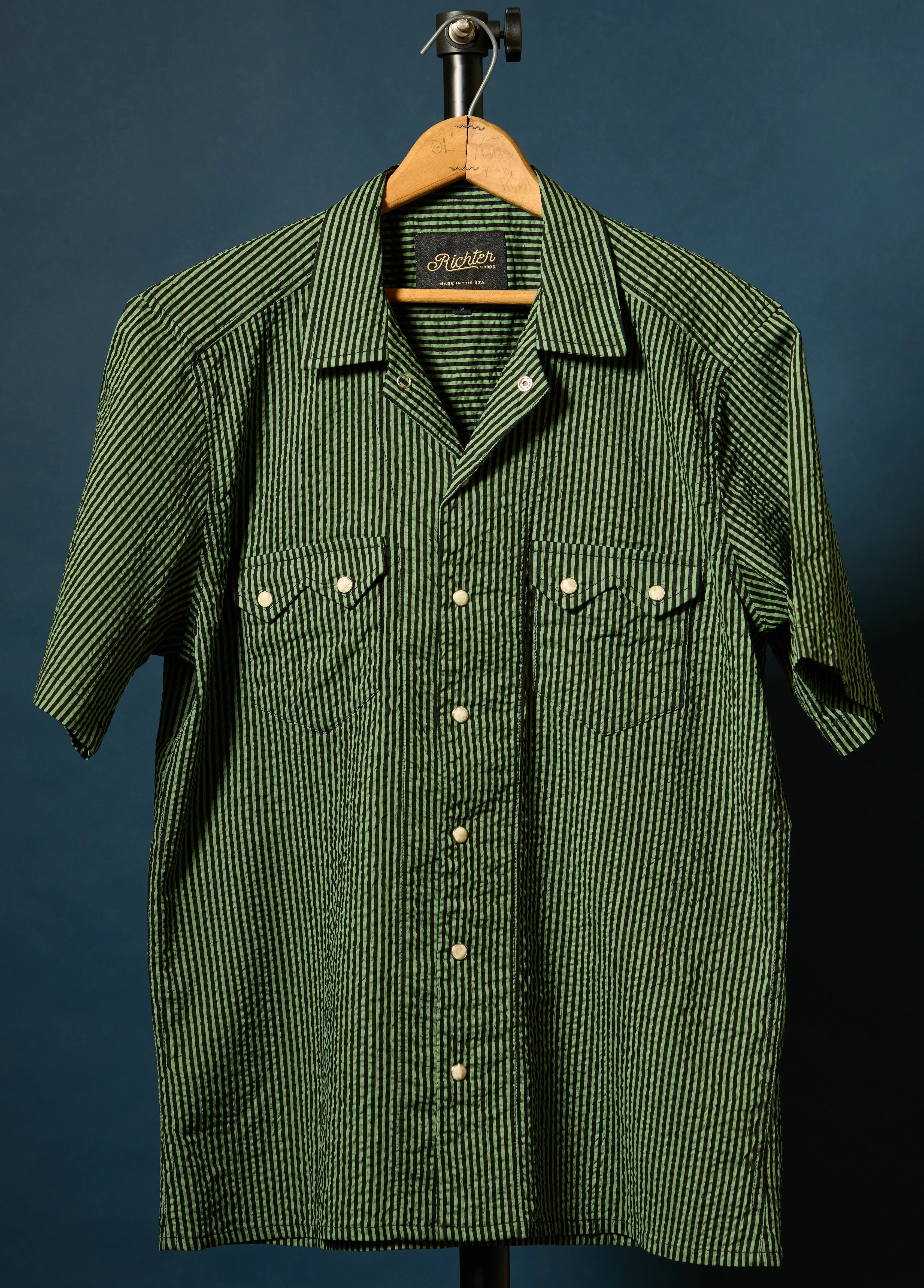 Salado Seersucker in Gruene Stripe Front
