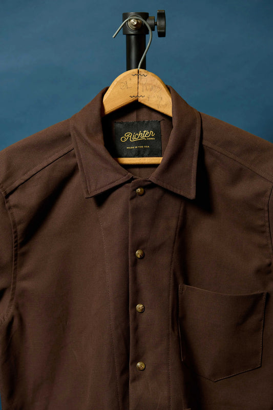 Western Chore Coat in Espresso Brushed Bull Denim