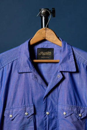 Western Lurex in Blue Pearl snap