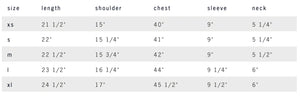 i+w x richter goods dobby woven pearl snap Size Chart