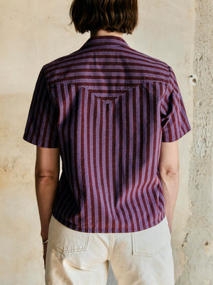 i+w x richter goods itajime stripe pearl snap shirt