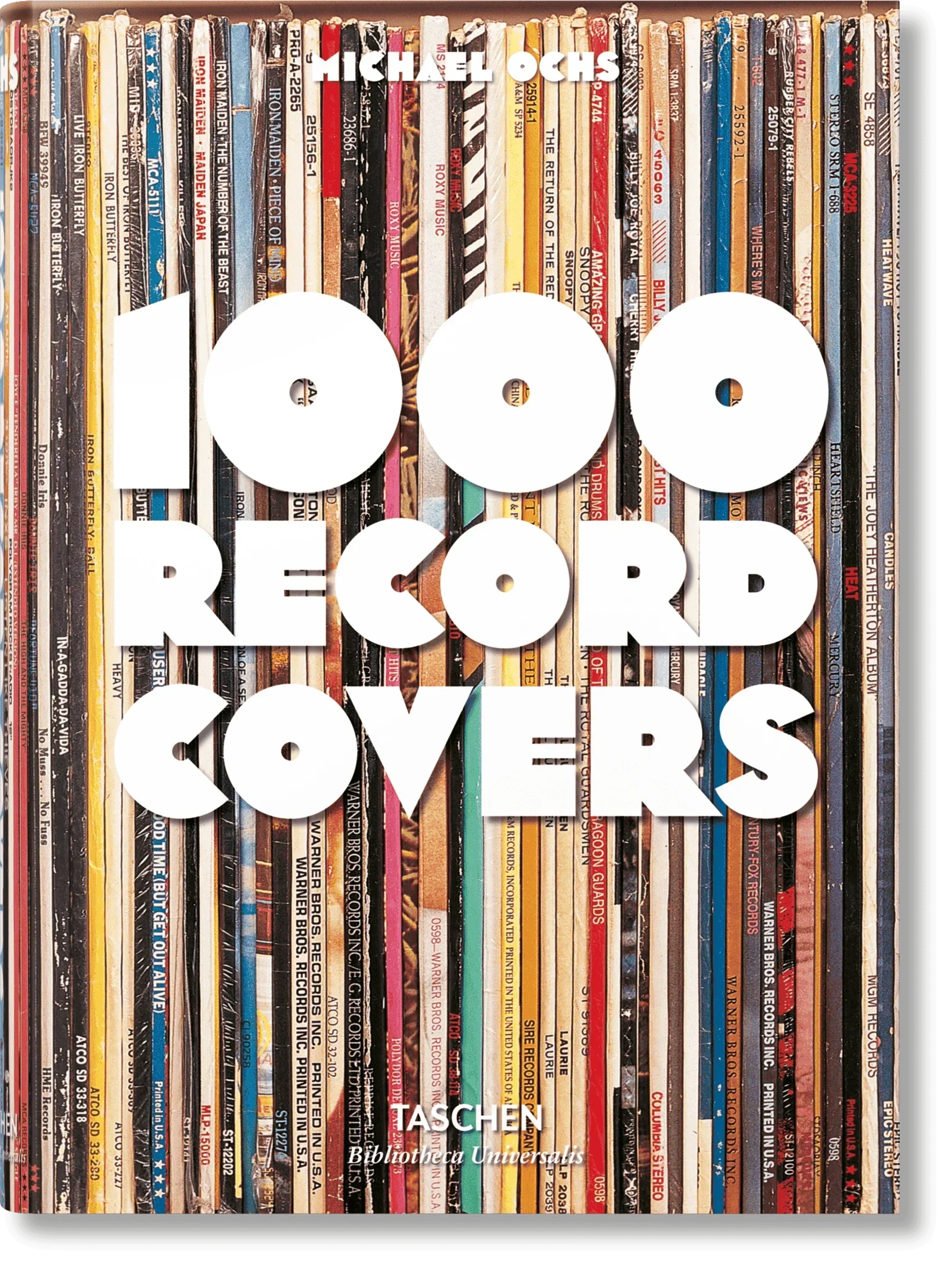 Book cover with '1000 Record Covers' text and a pattern of record covers.