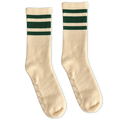 SOCCO Naturals | Dark Green Striped: Natural / Crew / L/XL
