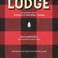 Lodge book cover with bold title on red and black plaid background, front view