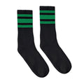 Green Striped Socks | Black: Black / Crew / L/XL