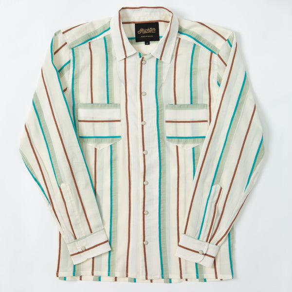 Cord Striped Matcha and Mocha Long Sleeve - Richter Goods