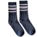 White Striped Socks | Navy: Navy / Crew / L/XL