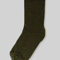 olive green socks front view on plain background