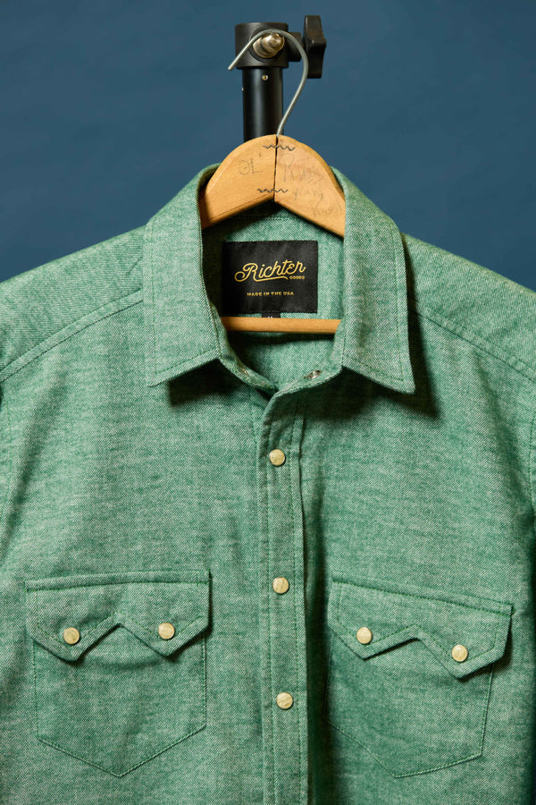 Alpine Super Soft Western Flannel in Green