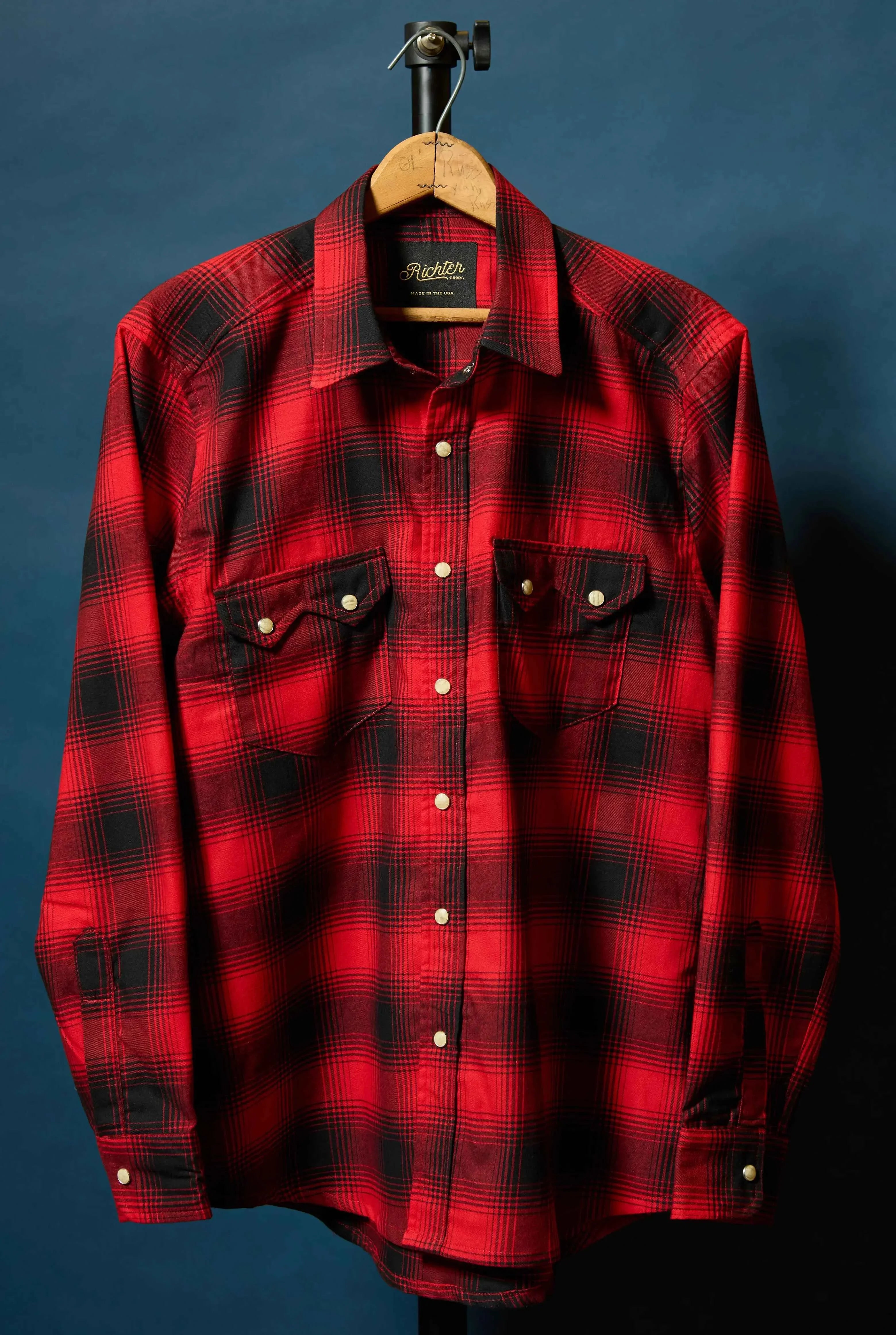 Alpine Super Soft Western Flannel in Red & Black Plaid Front