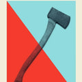 Cover of 'Buchanan Smith's Axe Handbook' with an axe on a red and blue background
