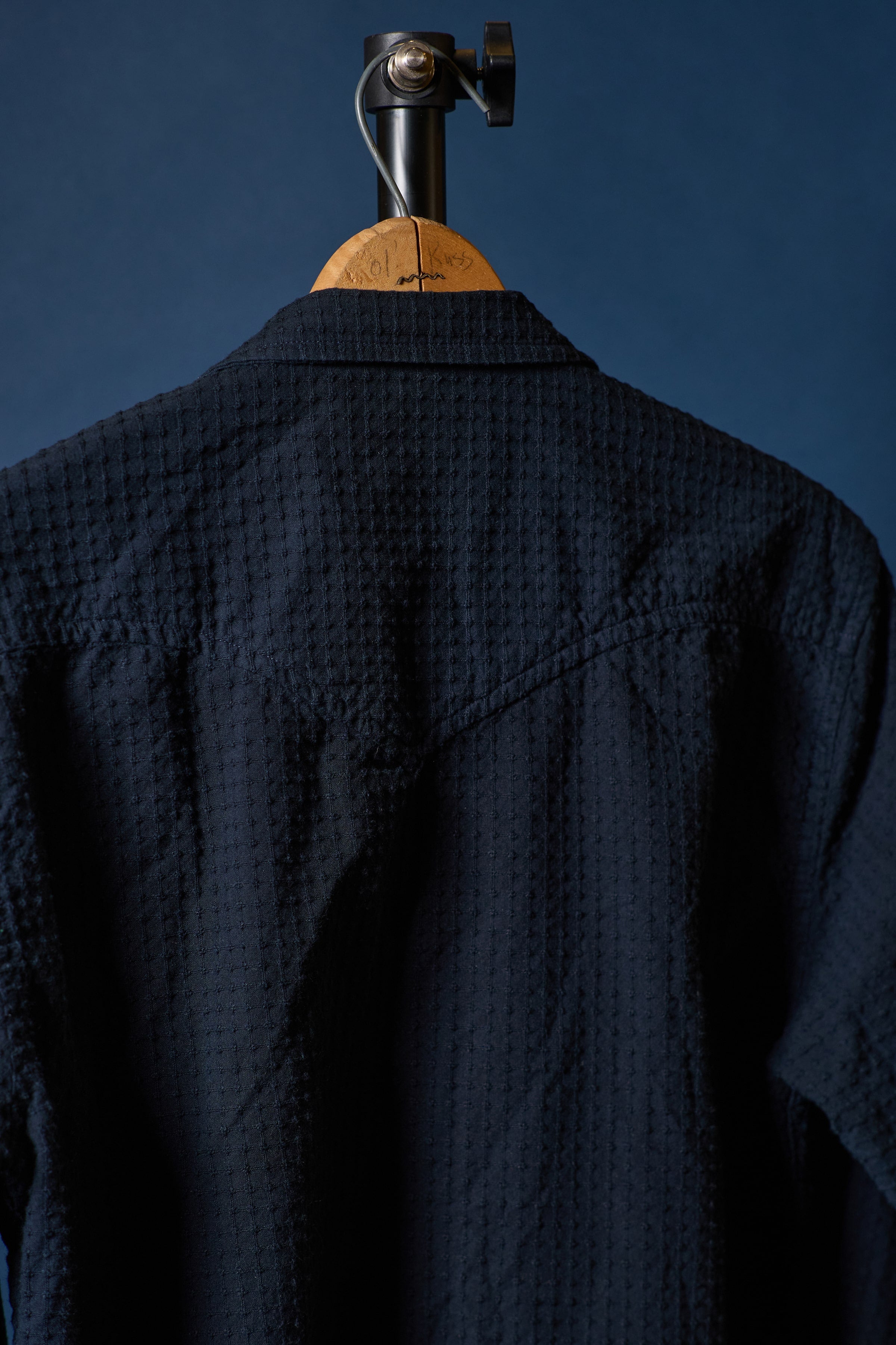 Bishop Open Collar Dobby in Midnight Blue – Richter Goods