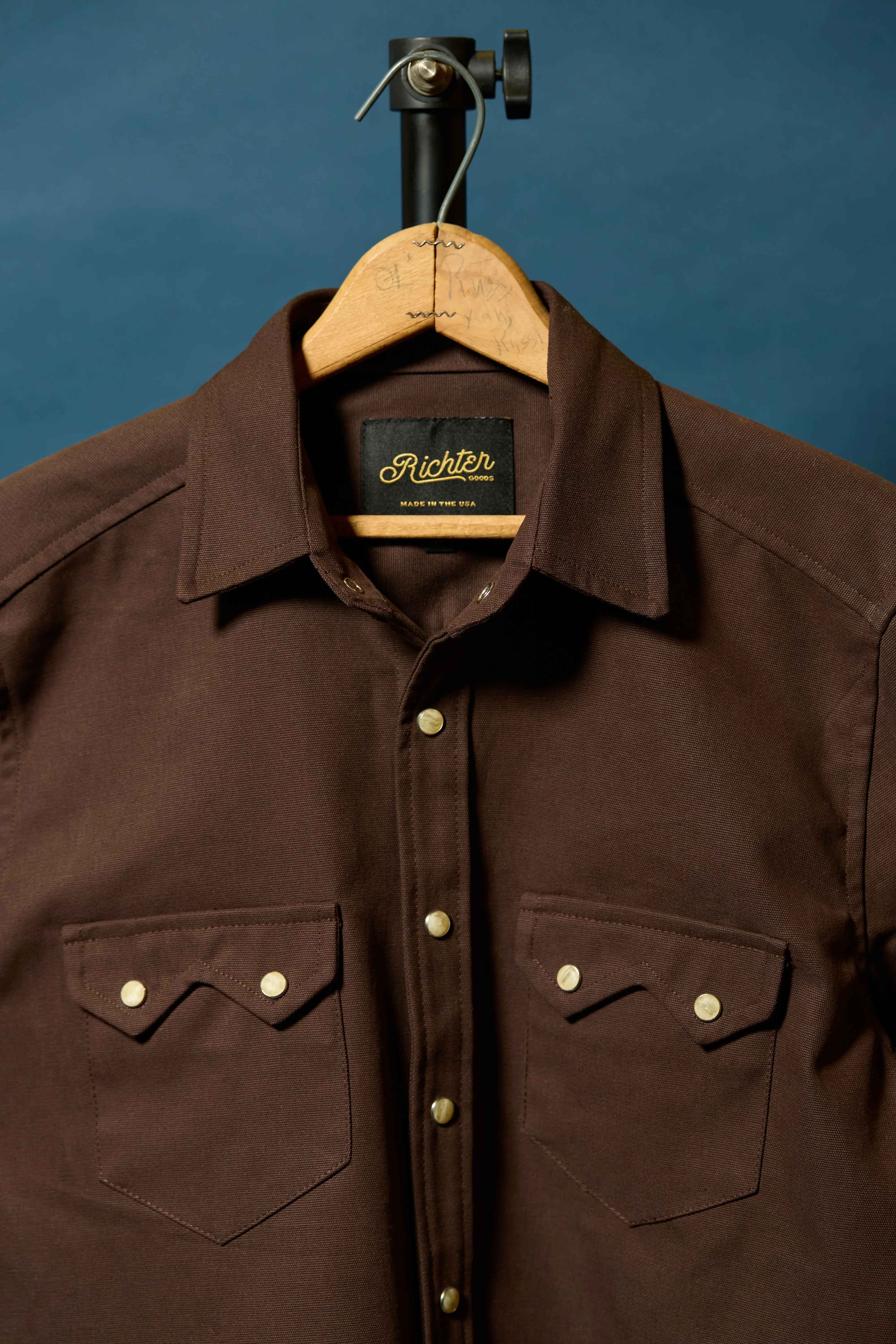 Brushed Bull Denim Shacket in Espresso