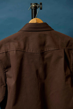 Brushed Bull Denim Shacket in Espresso Back