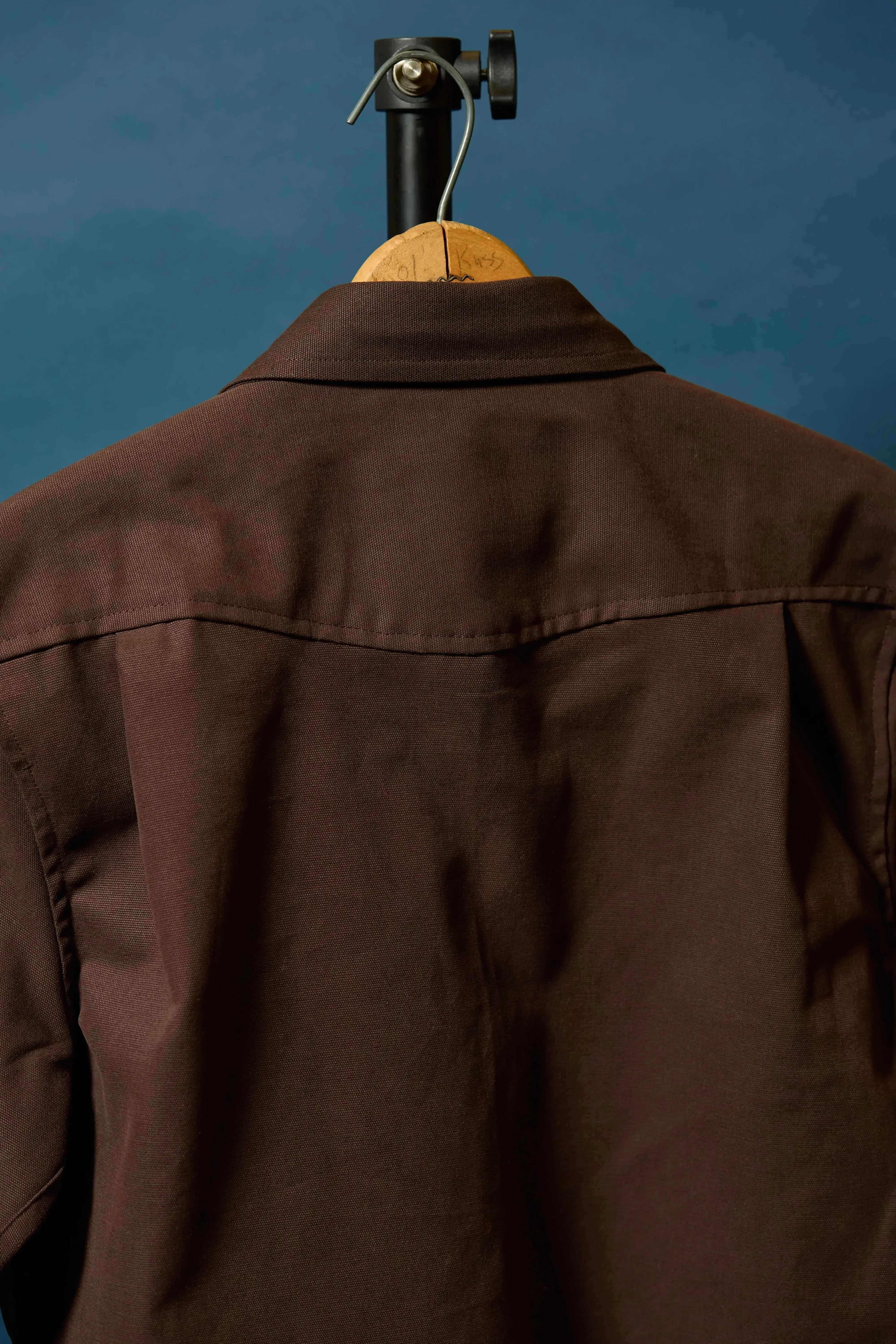 Brushed Bull Denim Shacket in Espresso Back