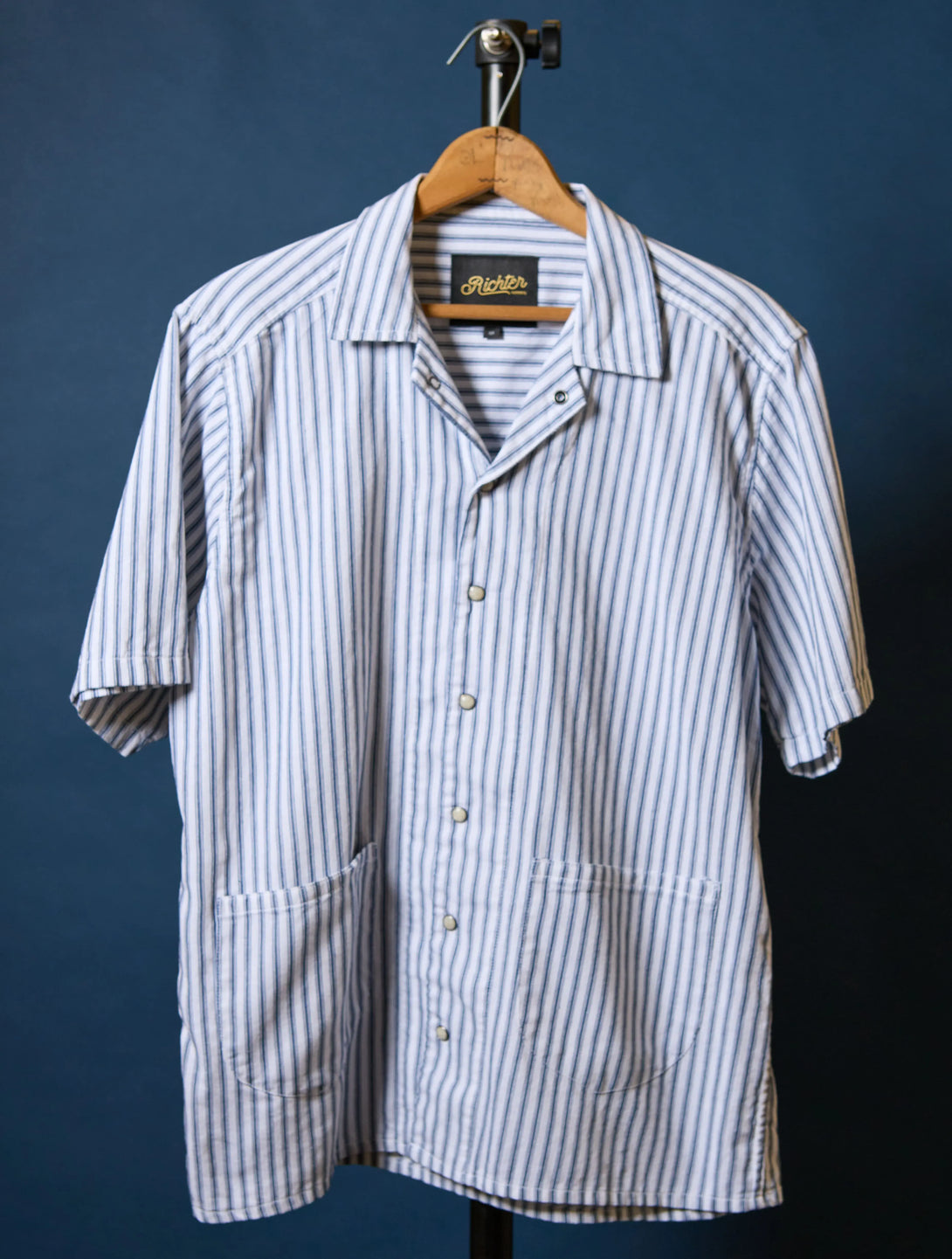Cabana Boy in Blue and White Santa Fe Ticking Stripe
