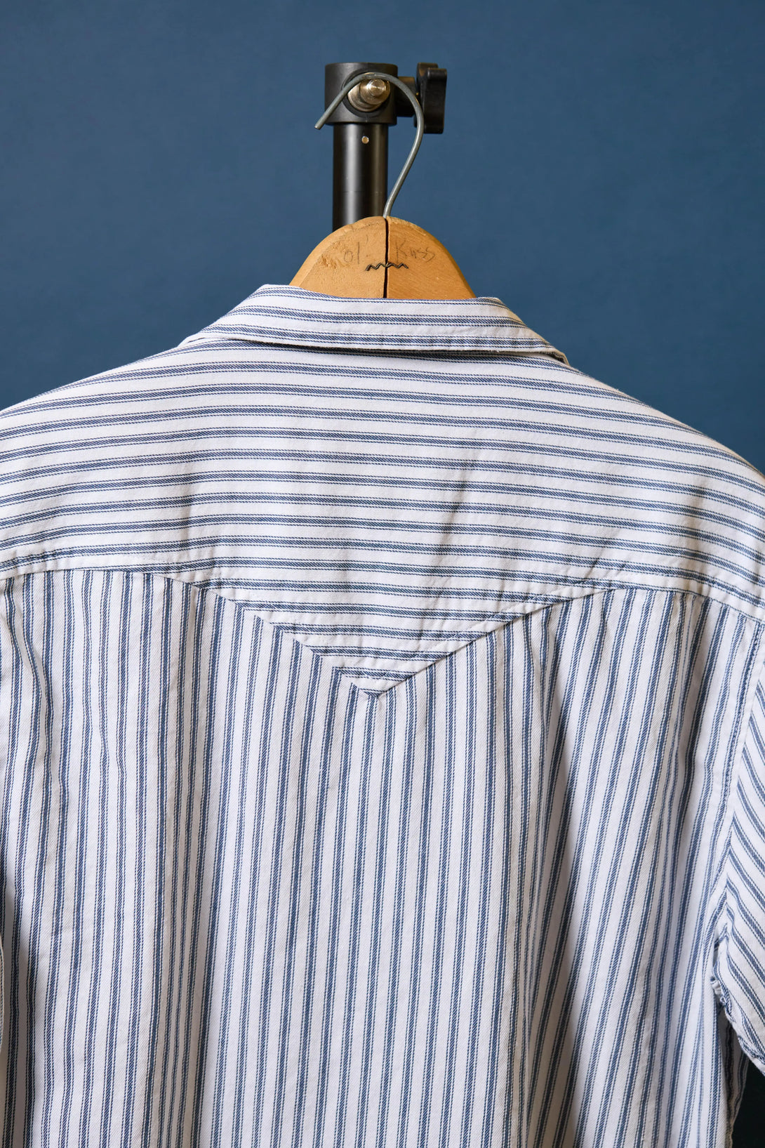 Cabana Boy in Blue and White Santa Fe Ticking Stripe Back