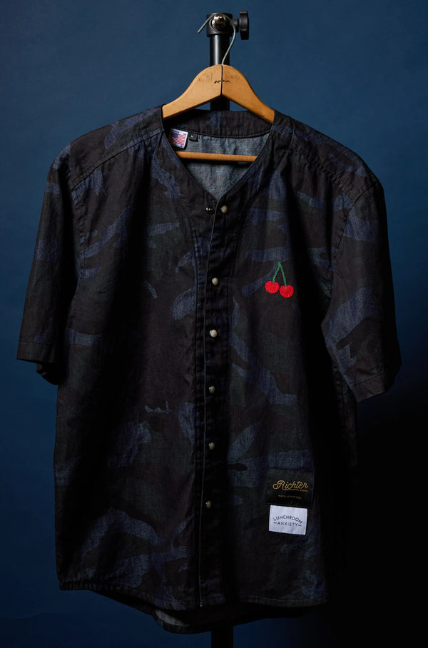 Chainstitched Cherry Bombs Baseball Jersey Front