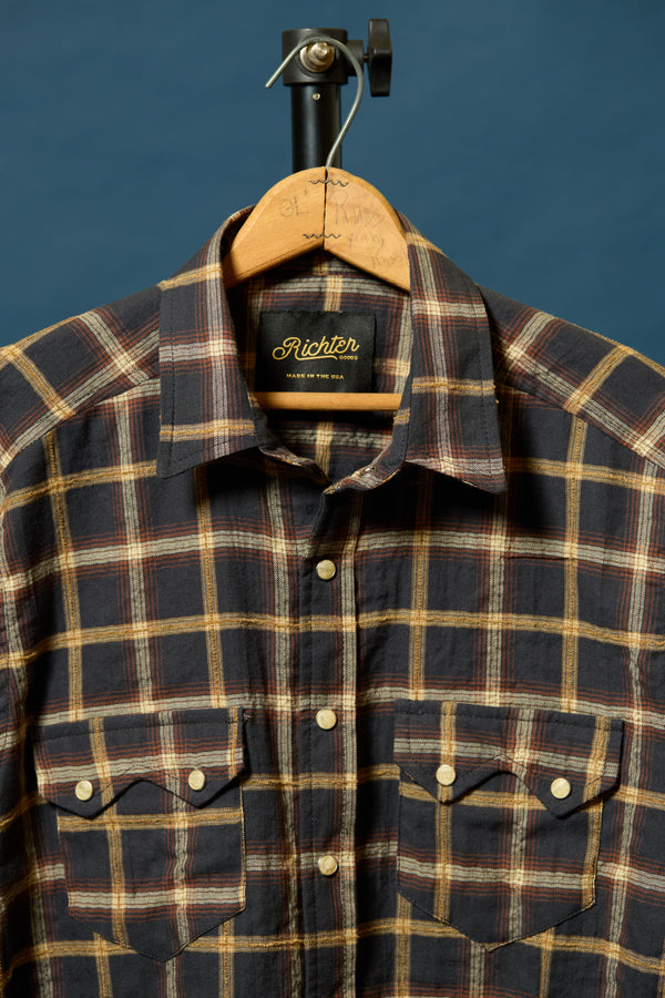 Chenille Stripe in Charcoal Plaid