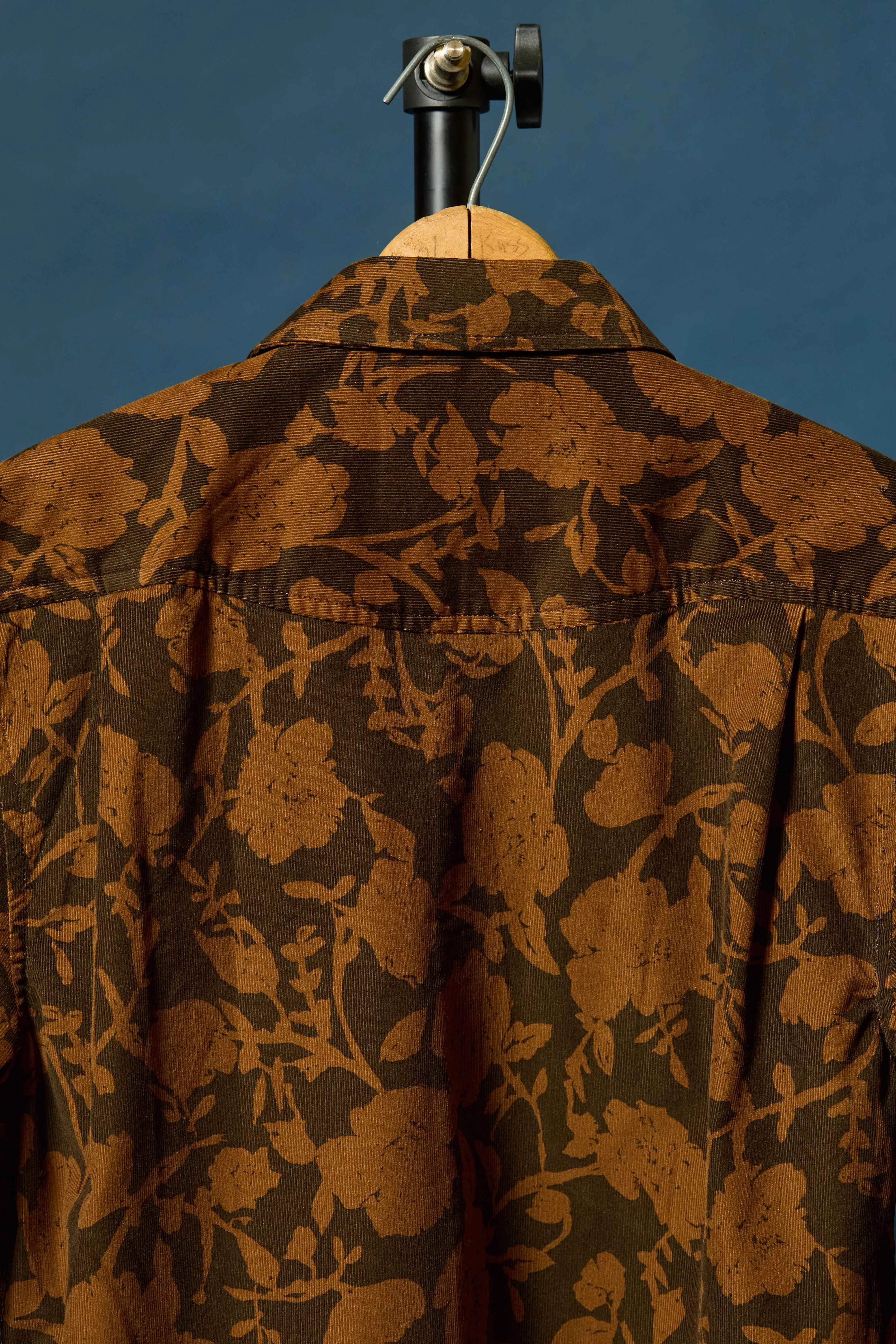 Cotton Printed Corduroy in Floral Camou Back