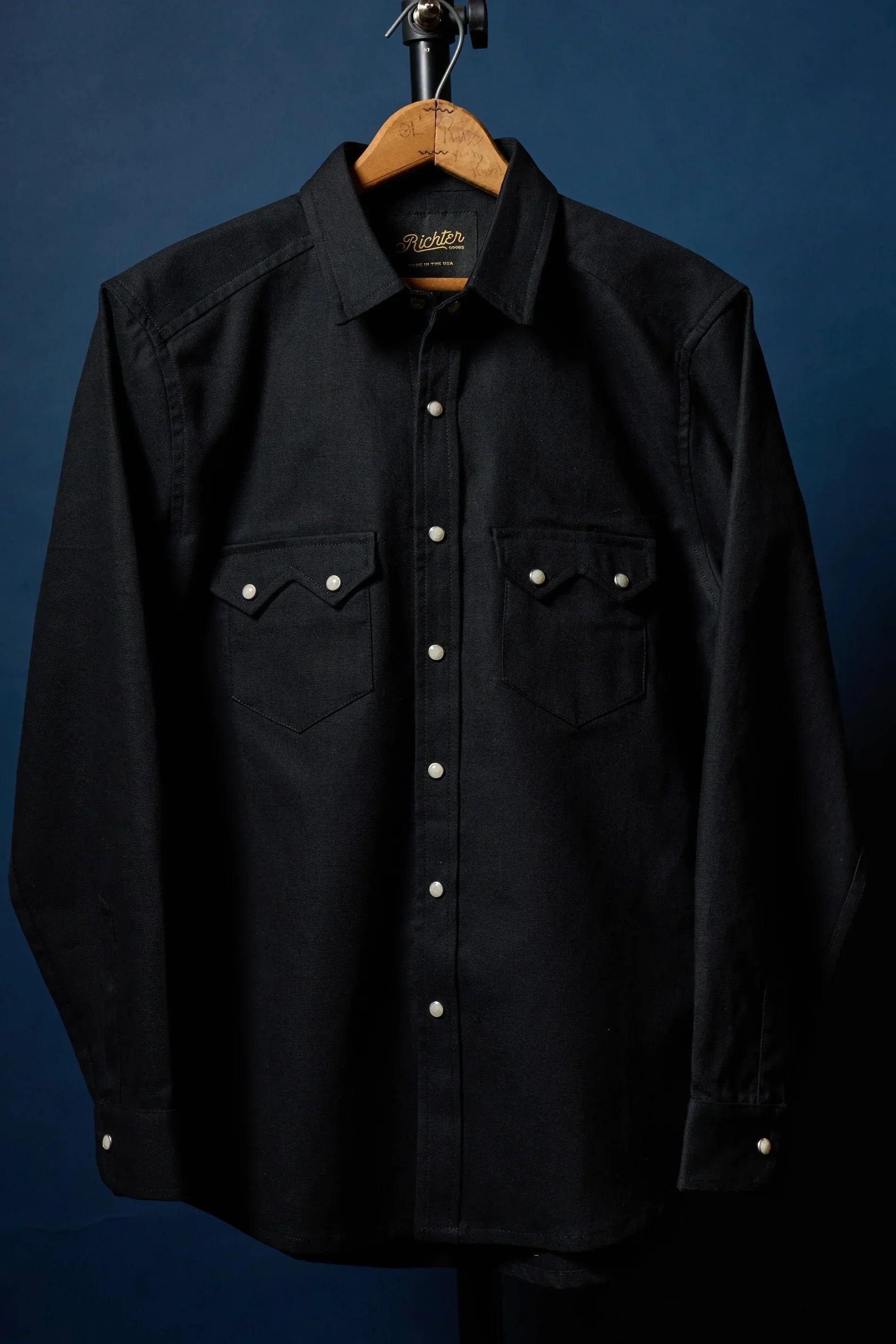 Duck Canvas Western Pearl Snap Shirt | Sawtooth Black | USA Made