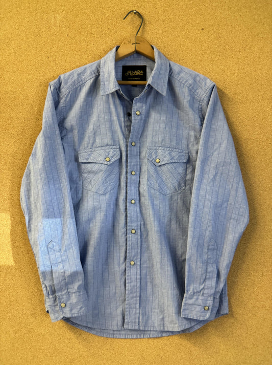 Gambler Western in Blue Lurex Check
