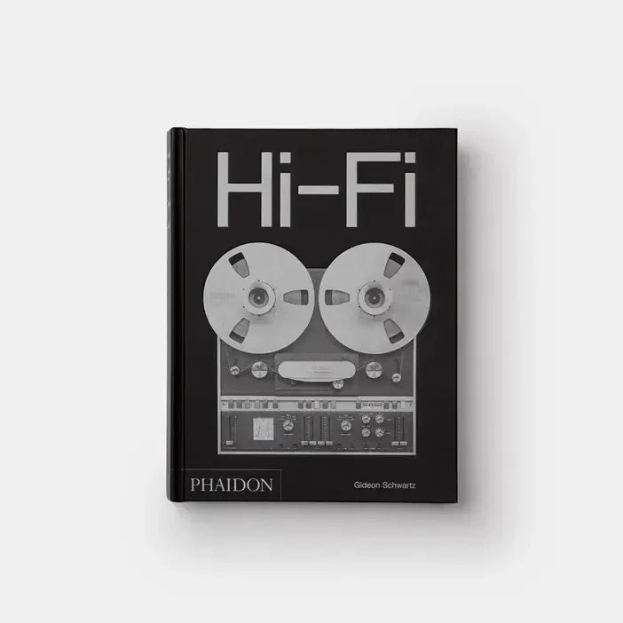 Book titled 'Hi-Fi' by Phaidon on a white background