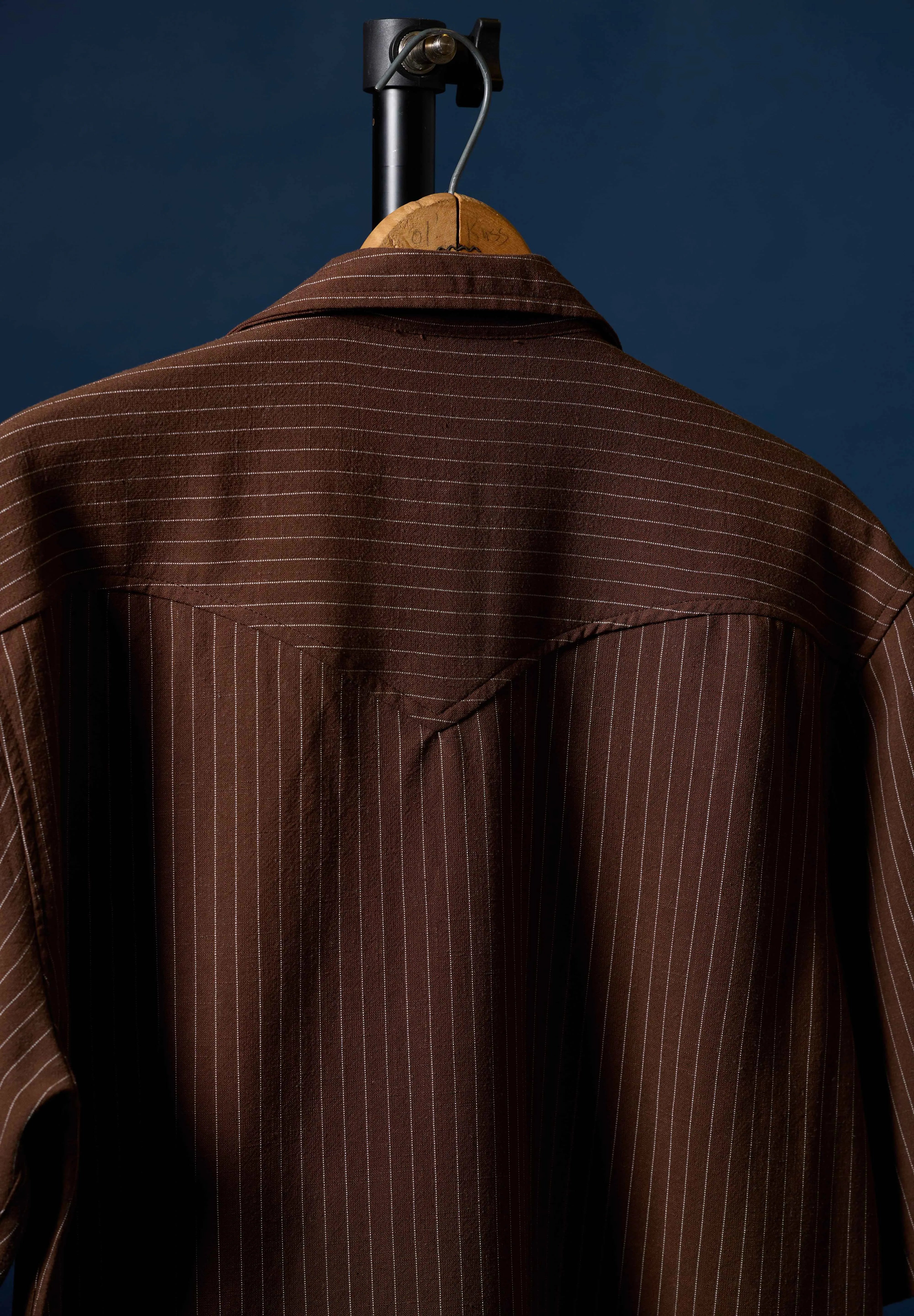 Hickory Pinstripe Linen Pearl Snap Shirt | Richter Goods