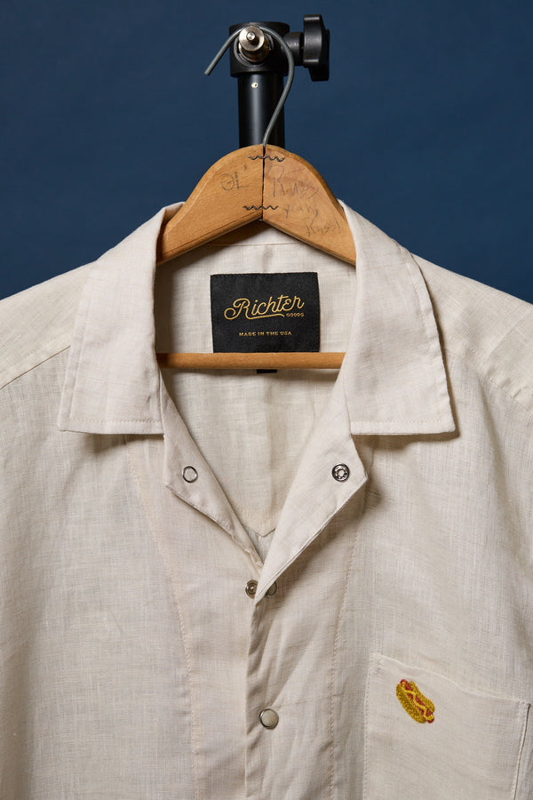 "Hot-Diggity-Dog" Open Collar in Linen