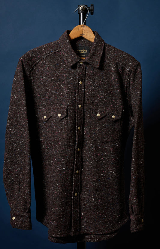 Laredo Speckled Wool in Cherry Brown