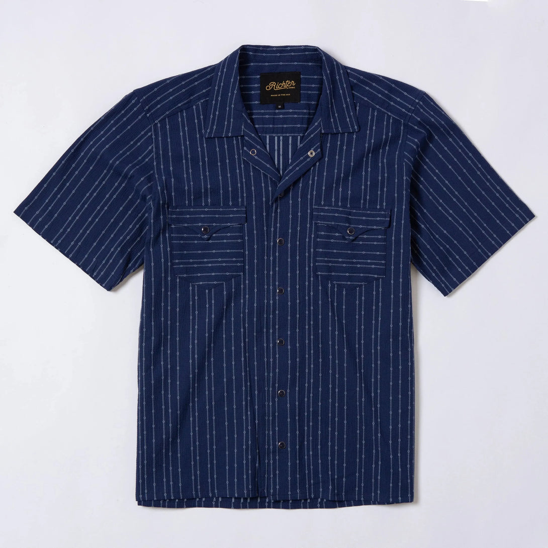 Marine Striped Jacquard in Blue