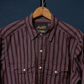 Maverick Pearl Snap in Maroon Plaid