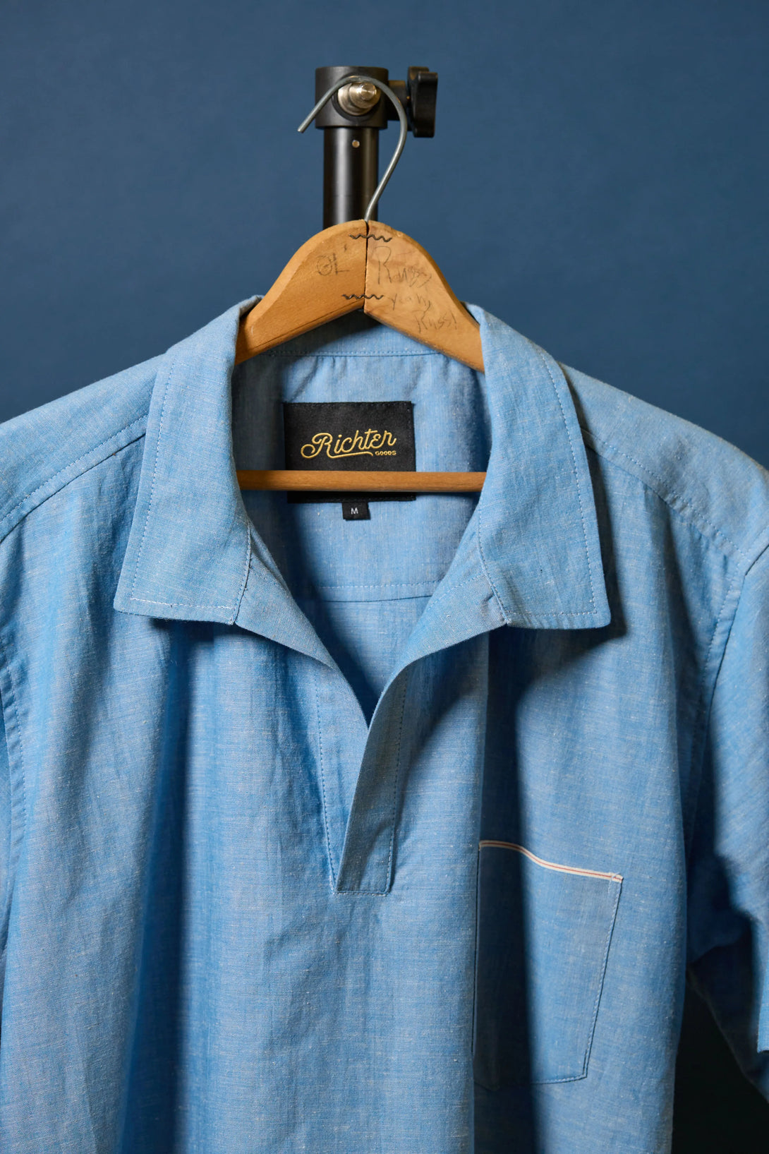 Miles Popover in Selvedge Chambray Front