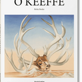 Book cover of 'O'Keeffe' by Britta Benke with a painting of antlers and a skull.