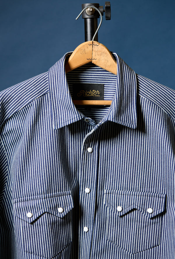 Sunset Route in Indigo Stripe