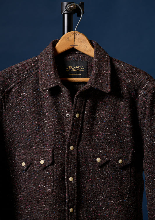 Laredo Speckled Wool in Cherry Brown