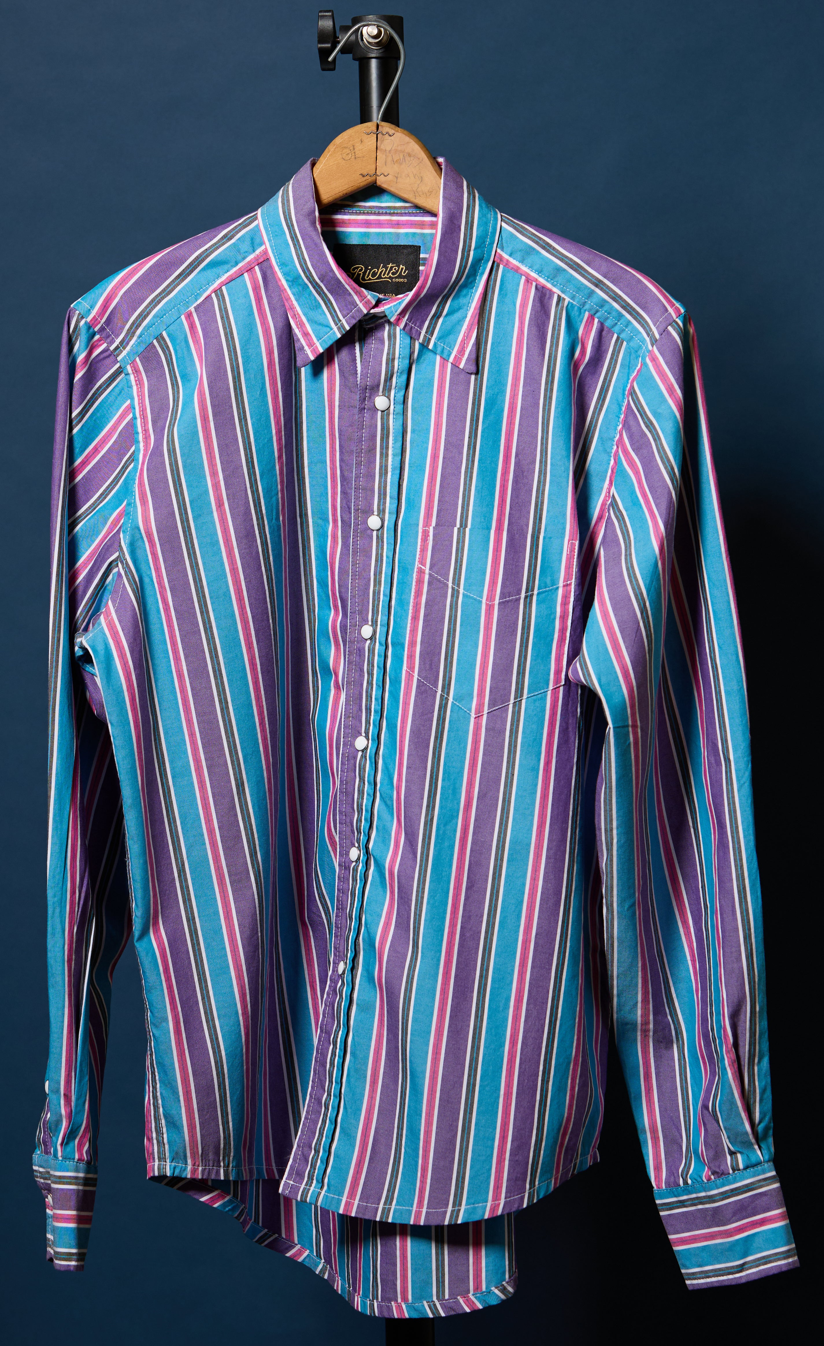 Frances Wide Stripe Western Oxford