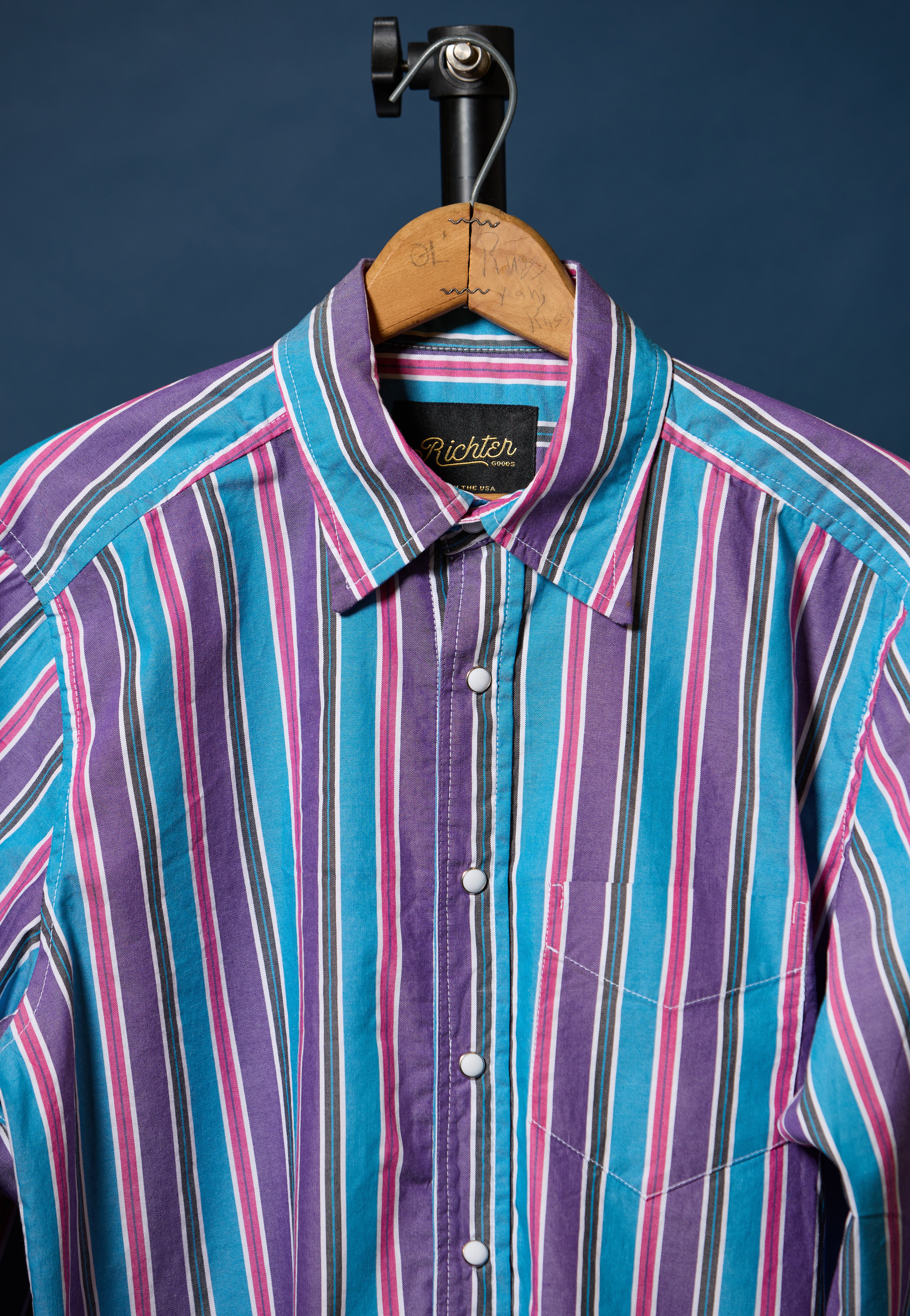 Frances Wide Stripe Western Oxford