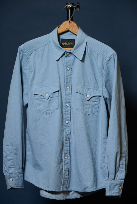 Yarn Dyed Cotton Denim in Sky Blue