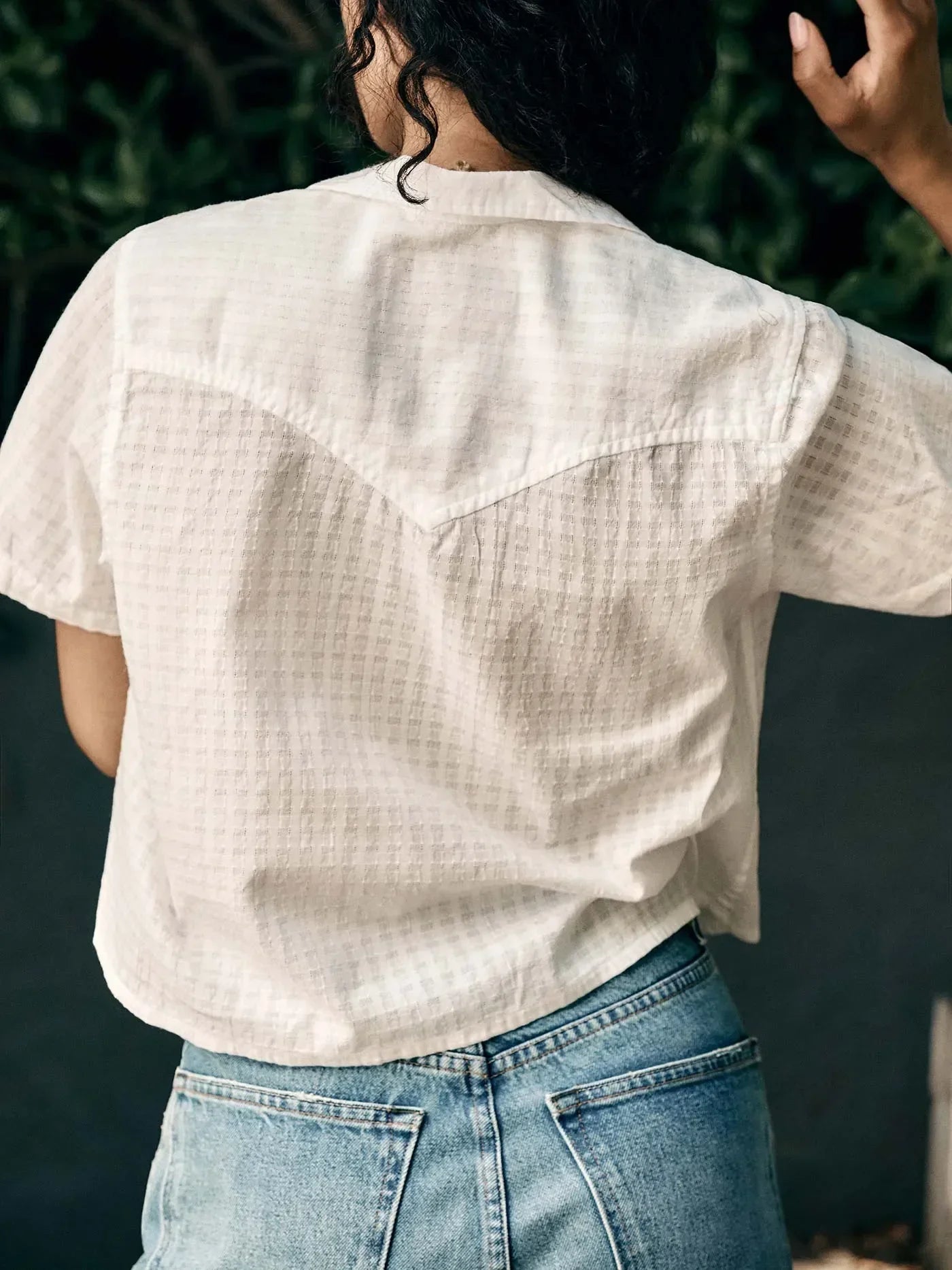 i+w x richter goods white dobby pearl snap shirt for women