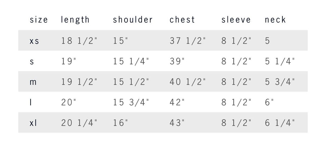 Richter  Goods + Immogene Willie Dobby White Shirt Women Size Guide