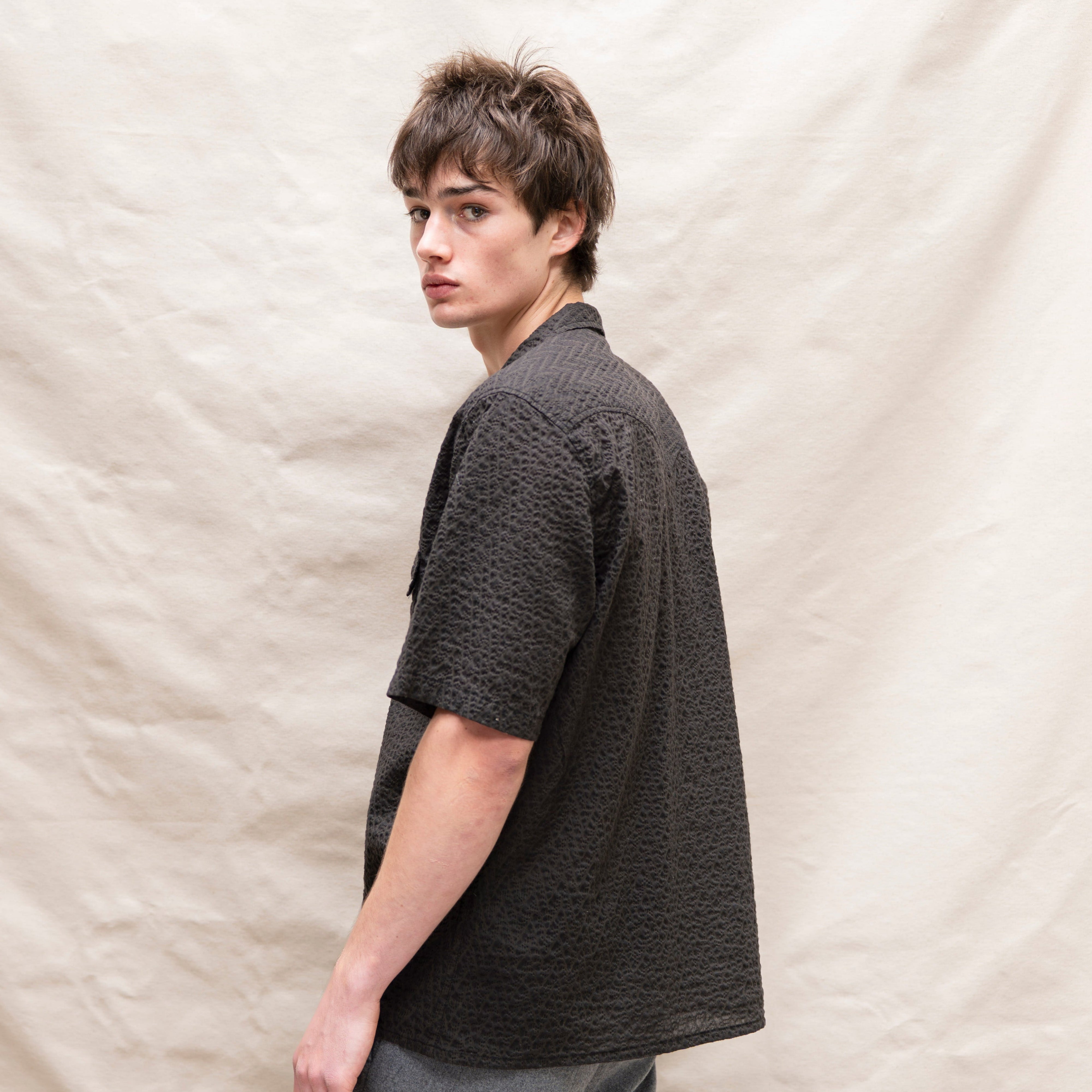 Duck Canvas Western Shirt Navy Blue | Sawtooth Pearl Snap