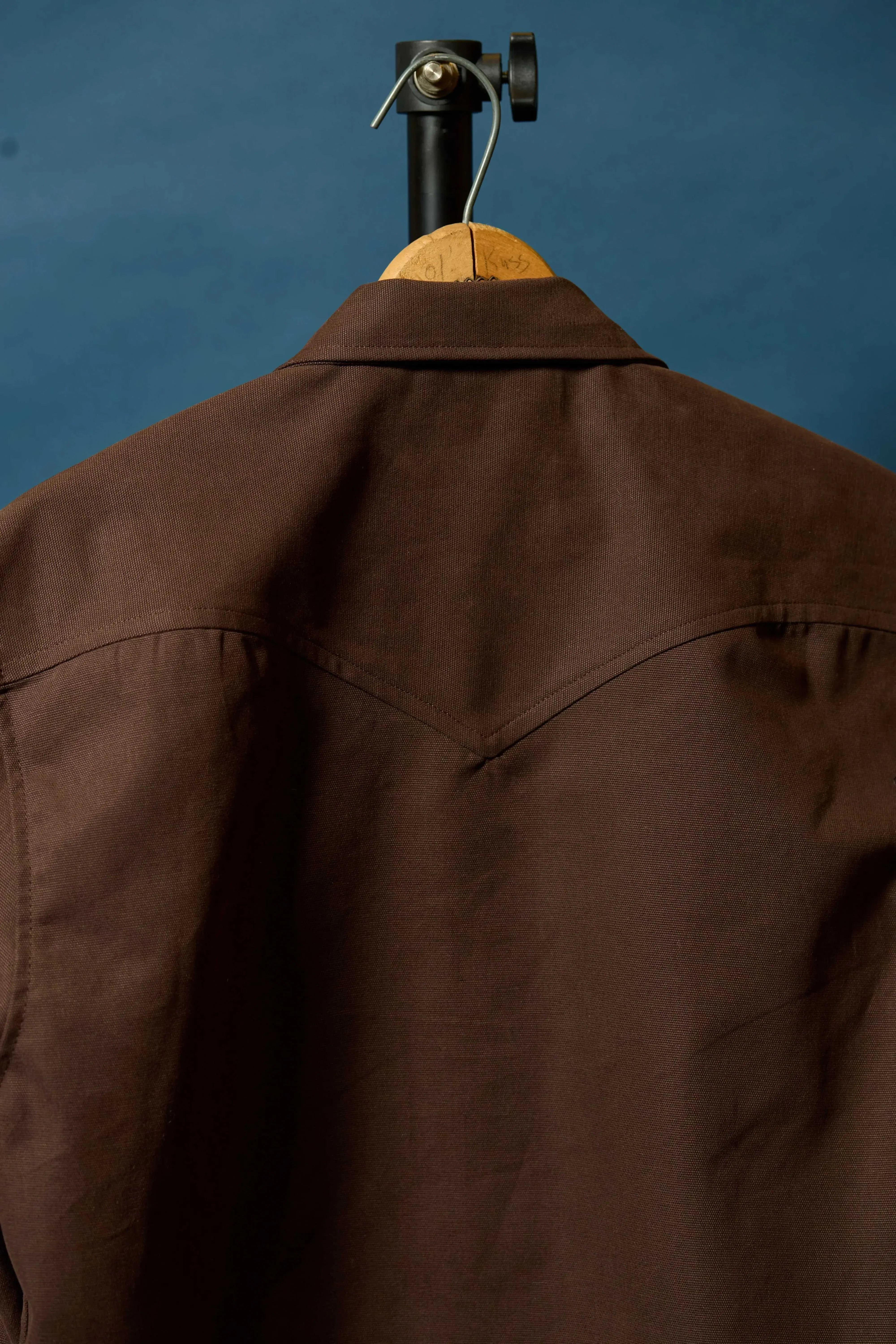 Western Chore Coat in Espresso Brushed Bull Denim Back