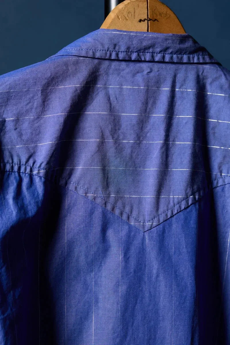Western Lurex in Blue Pearl snap Shirt Back